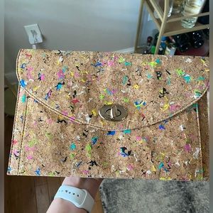 Cork clutch with colorful spots. Great, like new condition!